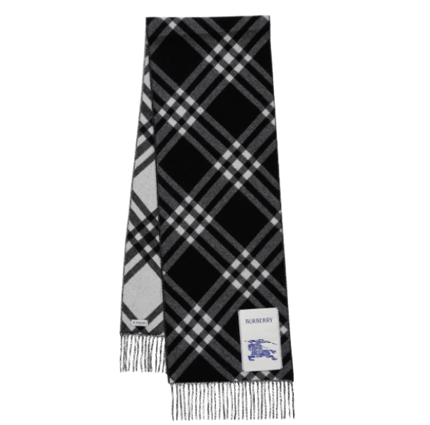 Burberry Check Cashmere Scarf Black