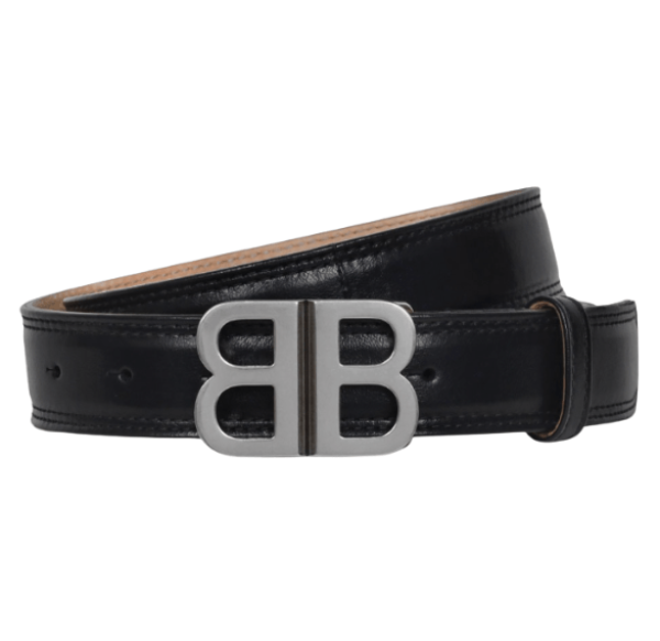 (W) Balenciaga BB Soft Belt Black