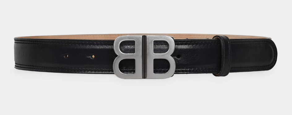 (W) Balenciaga BB Soft Belt Black