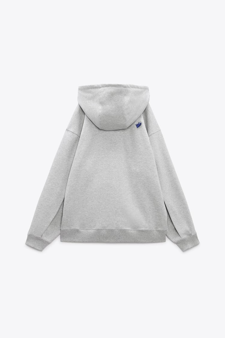 Ader Error x Zara Embroidery Hooded Sweatshirt Grey