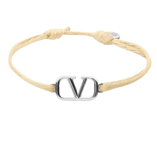 Valentino Vlogo Signature Cotton Bracelet Beige