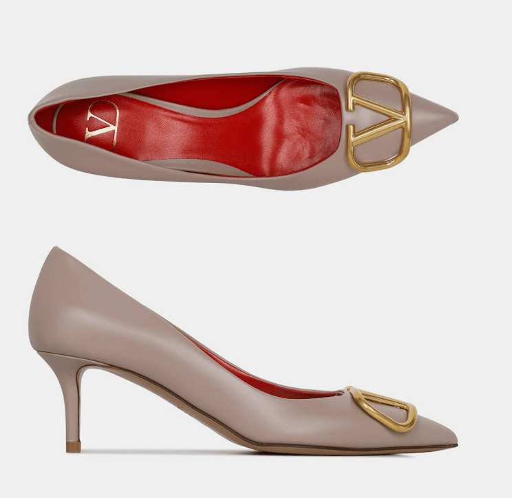 Valentino V Logo Signature Pumps Poudre