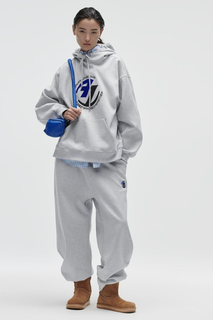 Ader Error x Zara Embroidery Hooded Sweatshirt Grey