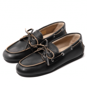 Unlined bleached leather boat shoes