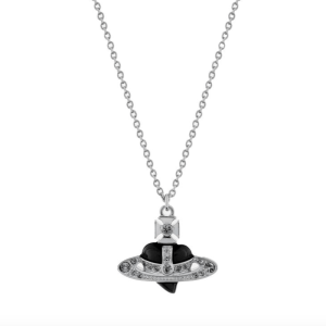Vivienne Westwood Diamante black pendant necklace