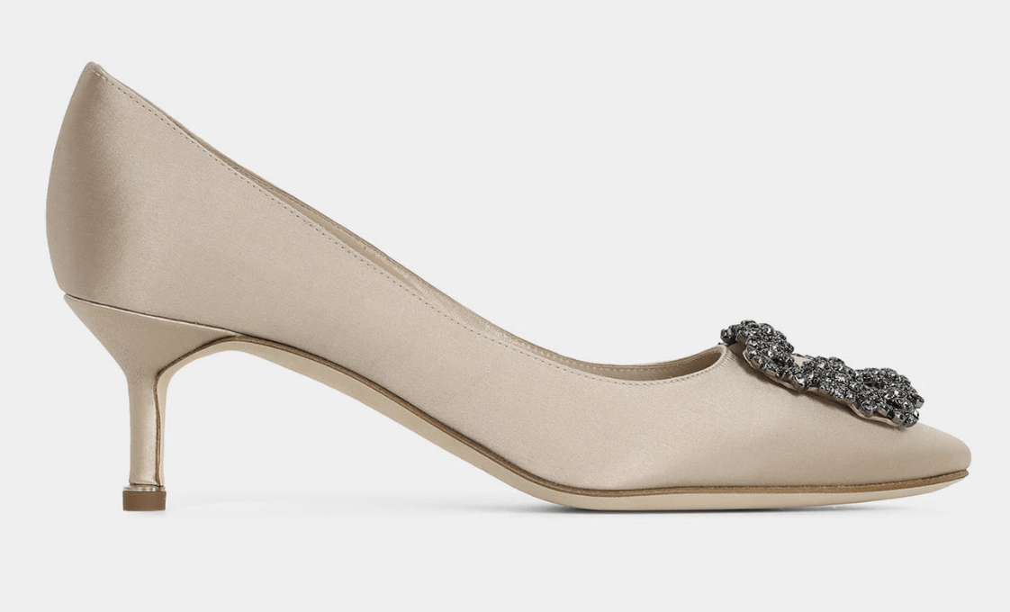 Manolo Blahnik 25FW Nude Limited Edition 50 Satin Pumps Heel