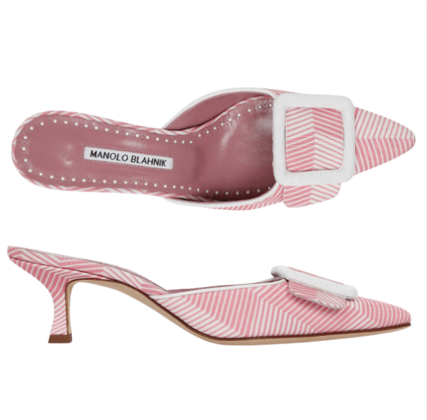 Manolo Blahnik Pink Maysale BB 50 Mule 
