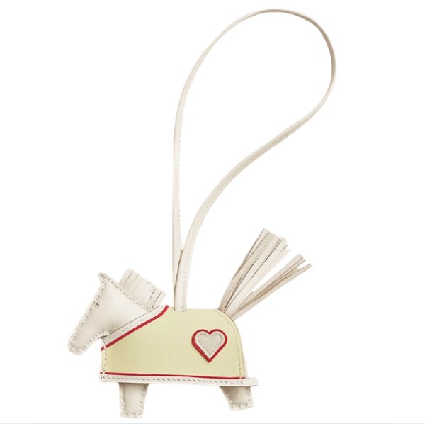 Hermes Rodeo Robeo Coeur PM Charm Milo Lambskin & Craie Craie Jaune Milton Rouge Radieux