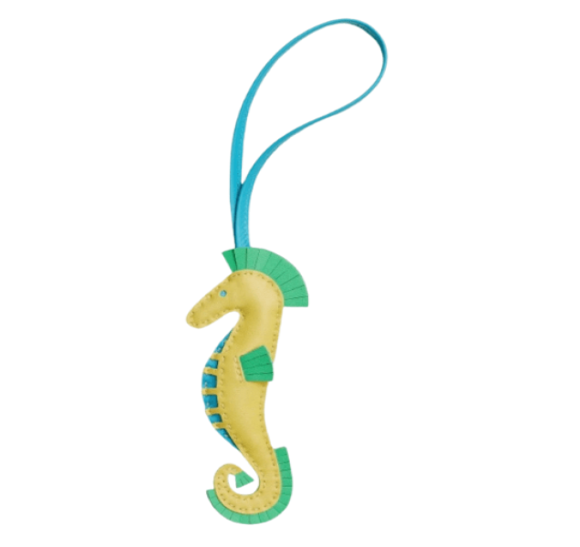 Hermes Hippo Charm Milo & Lime Vert Comics Bleu Azteque