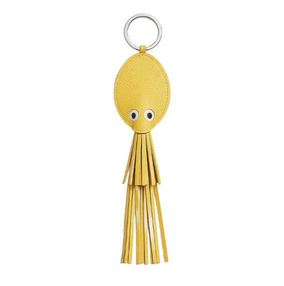 Hermes Poulpe Key Ring Epsom Milo & Jaune De Naples Blanc