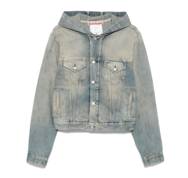 Acne Studios Dirty Wash Hooded Denim Jacket