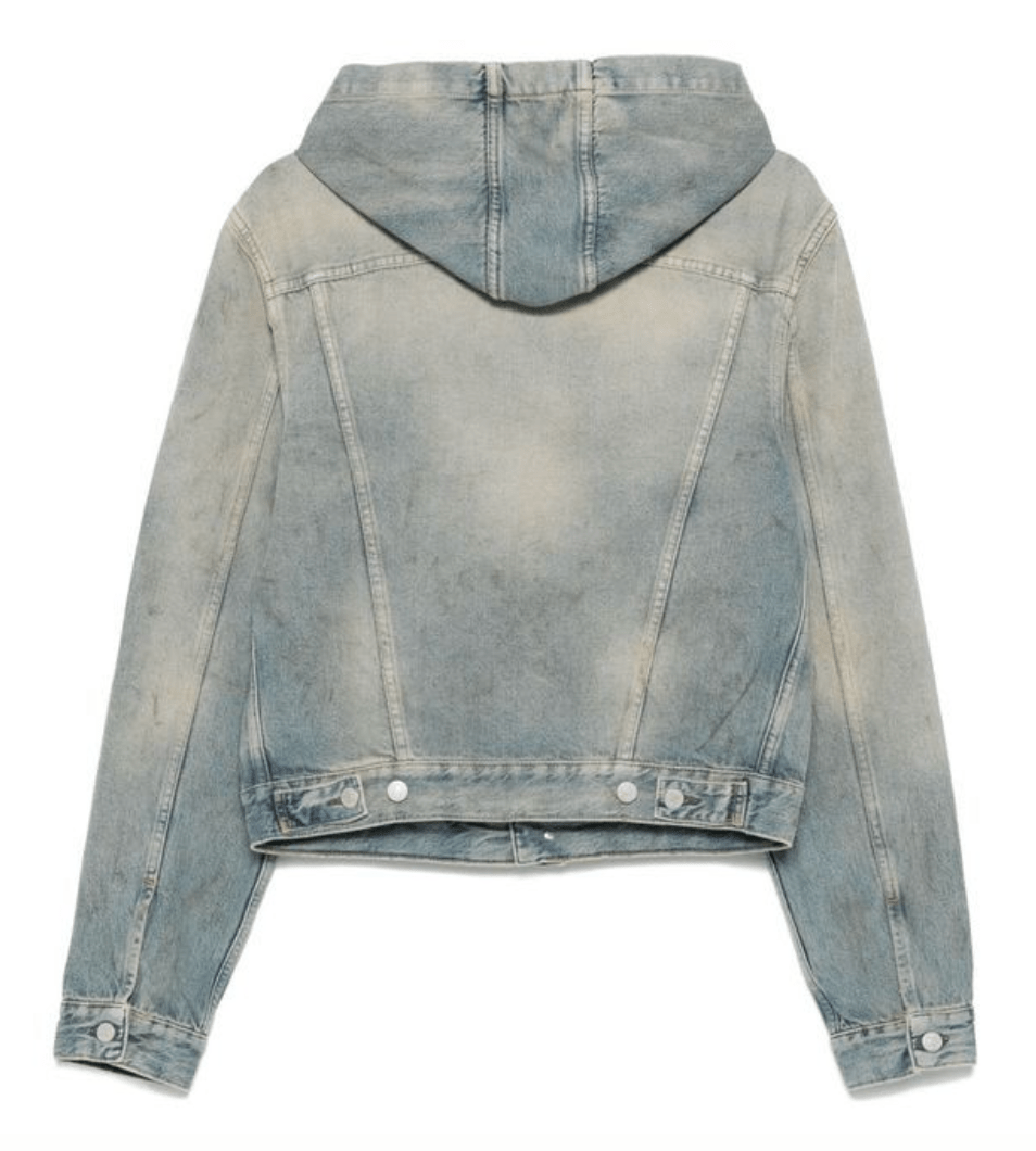 Acne Studios Dirty Wash Hooded Denim Jacket