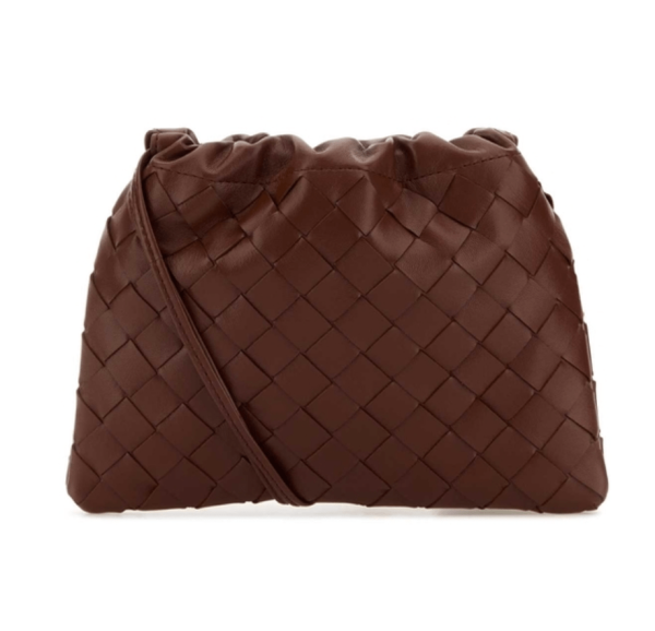 BOTTEGA VENETA The Dust Small Burgundy Shoulder Bag