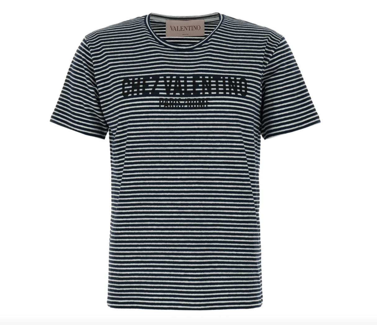 VALENTINO Stripe Logo Printed Short-Sleeve T-Shirt
