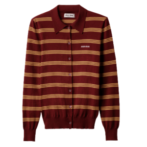 Cashmere and Silk Striped Cardigan - Red Yellow