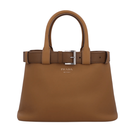 Belted Small Buckle Bag - Caramel