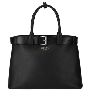 Belted Small Buckle Bag - Black