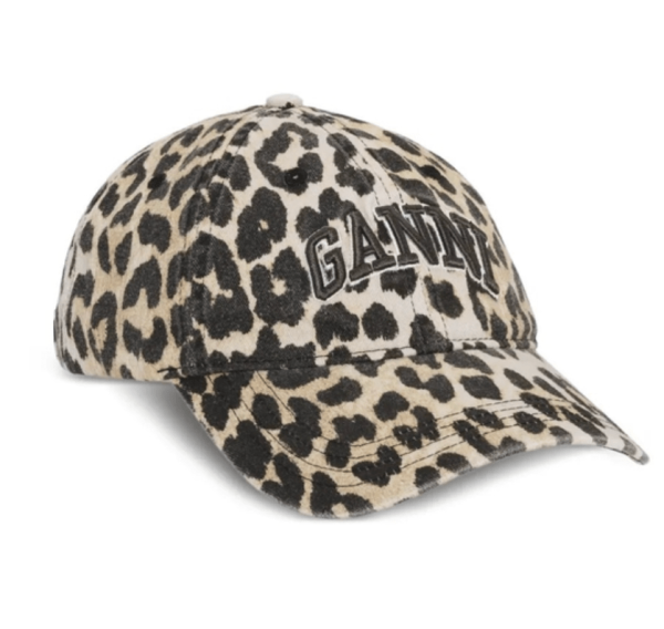 GANNI Leopard Beige Ball Cap