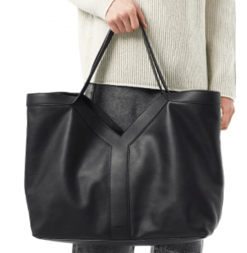 Saint Laurent Y Tote in Grained Leather Black