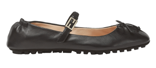 FENDI Baguette Leather Mary Jane Flats
