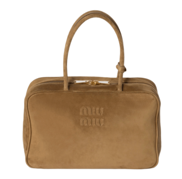 Miu Miu Suede Beau Bag Olive Green