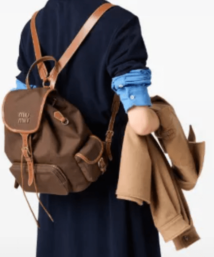 Miu Miu Canvas Leather Backpack