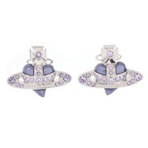 (W) Vivienne Westwood New Diamante Heart Earring Silver