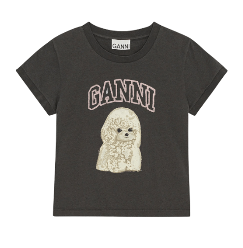 (W) Ganni Poodle Graphic T-Shirt Phantom