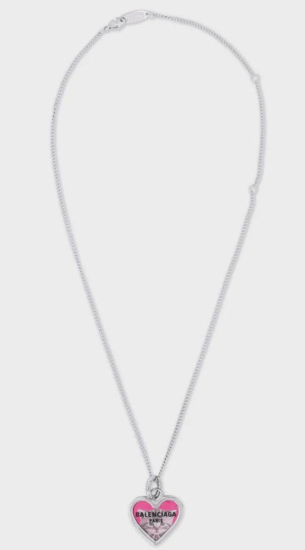 BALENCIAGA Darling Necklace - Silver/Fuchsia