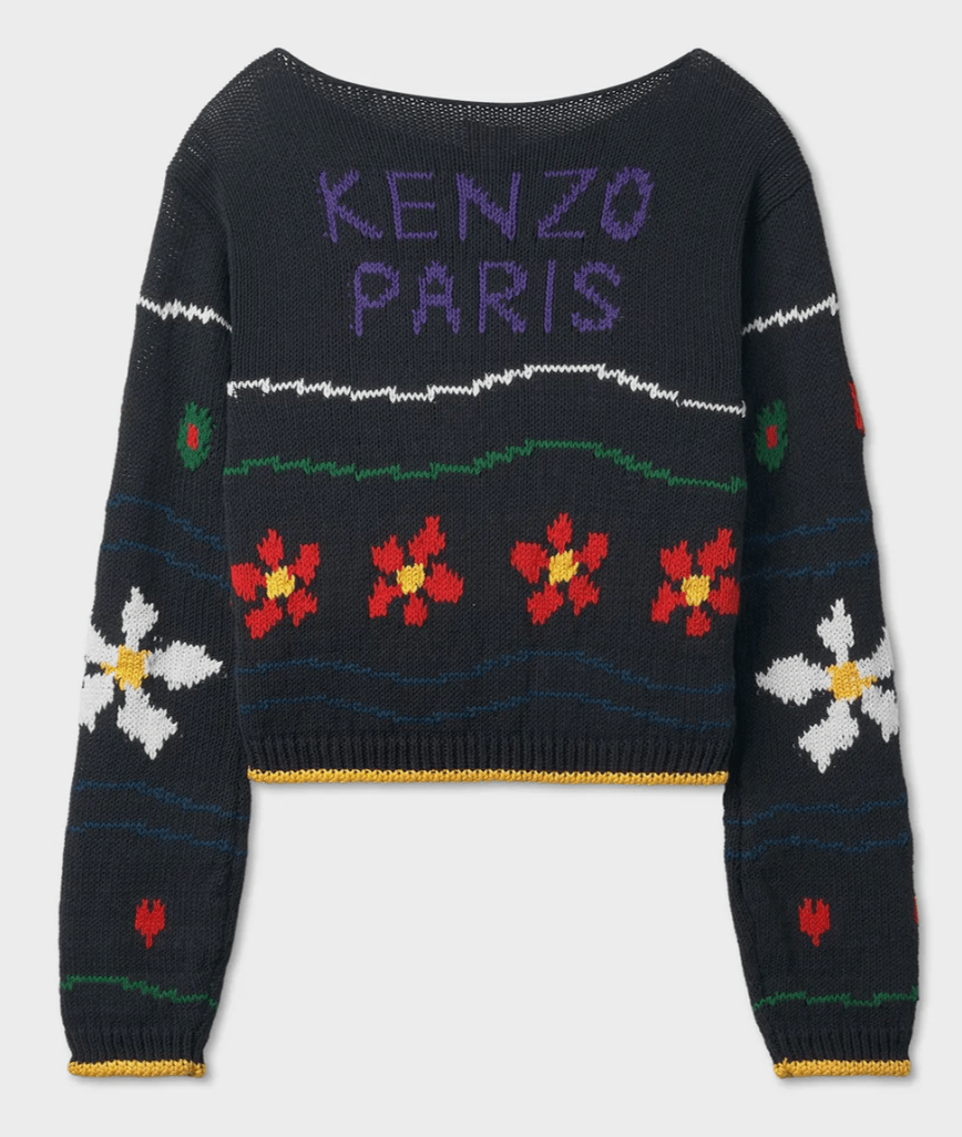 KENZO Pixel Cropped Jumper Knit - Black