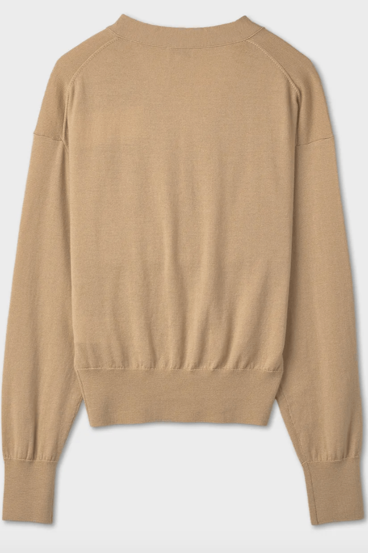Bokeh Flower Wool Cardigan - Beige
