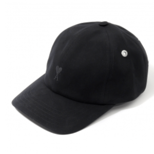 Black Cotton Ami De Coeur Embroidery Cap