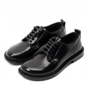 Black Leather Anatomical Toe Derbies