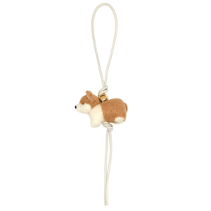 Corgi charm in felt and calfskin White 