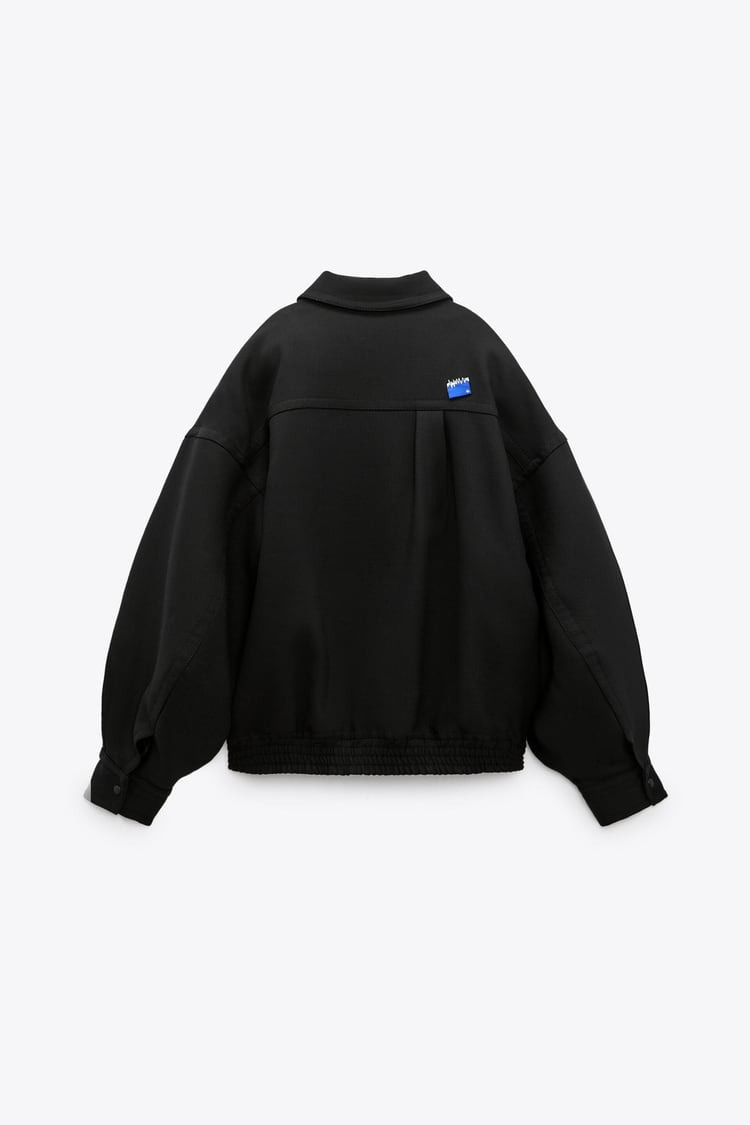 Ader Error x Zara Oversize Collar Bomber Jacket Black