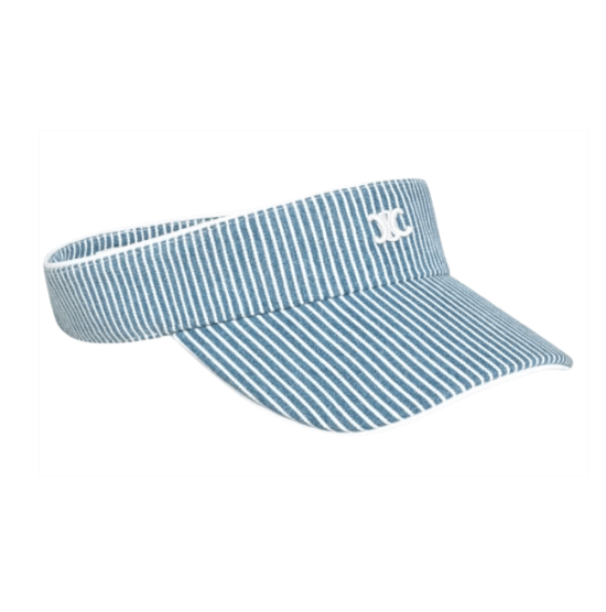 (W) Celine Triomphe Visor in Hickory Cotton Wave Wash