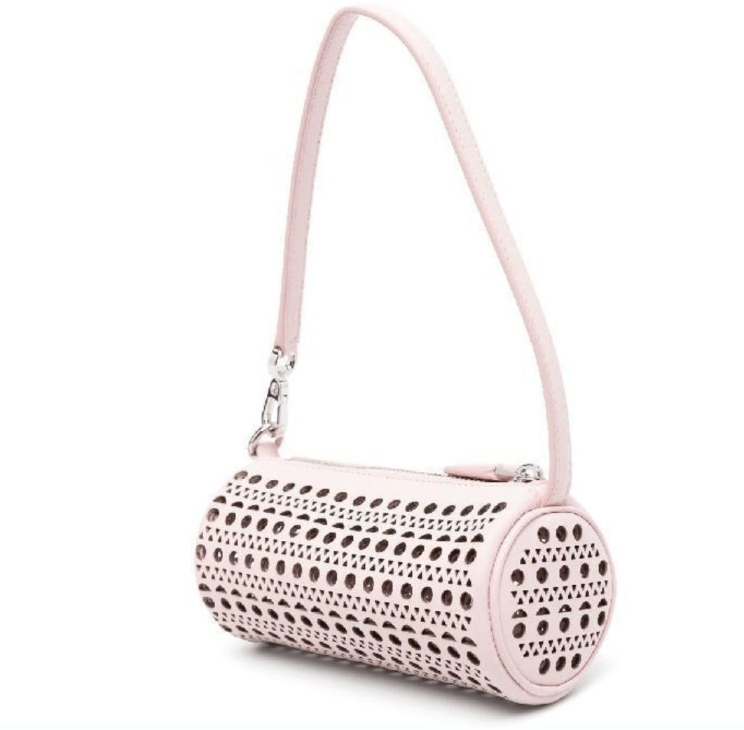 ALAÏA Vien Pattern Calfskin Mini Tube Bag