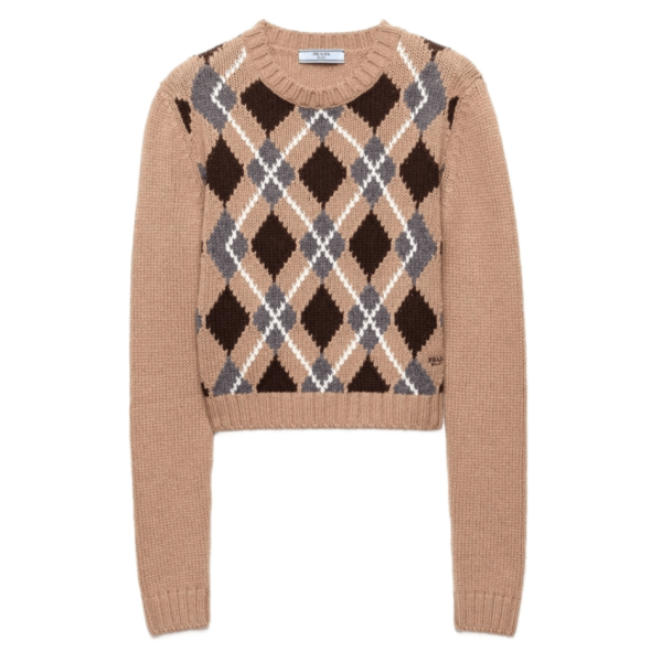 Prada Argyle Check Beige Knit
