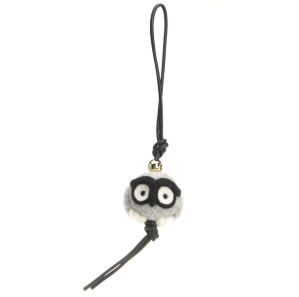 Owl charm in felt and calfskin