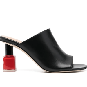 Nail Polish Calfskin Mule Heels