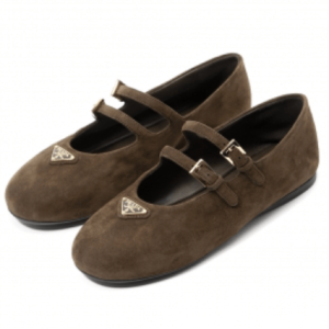 (W) Prada Suede Ballerinas Brown