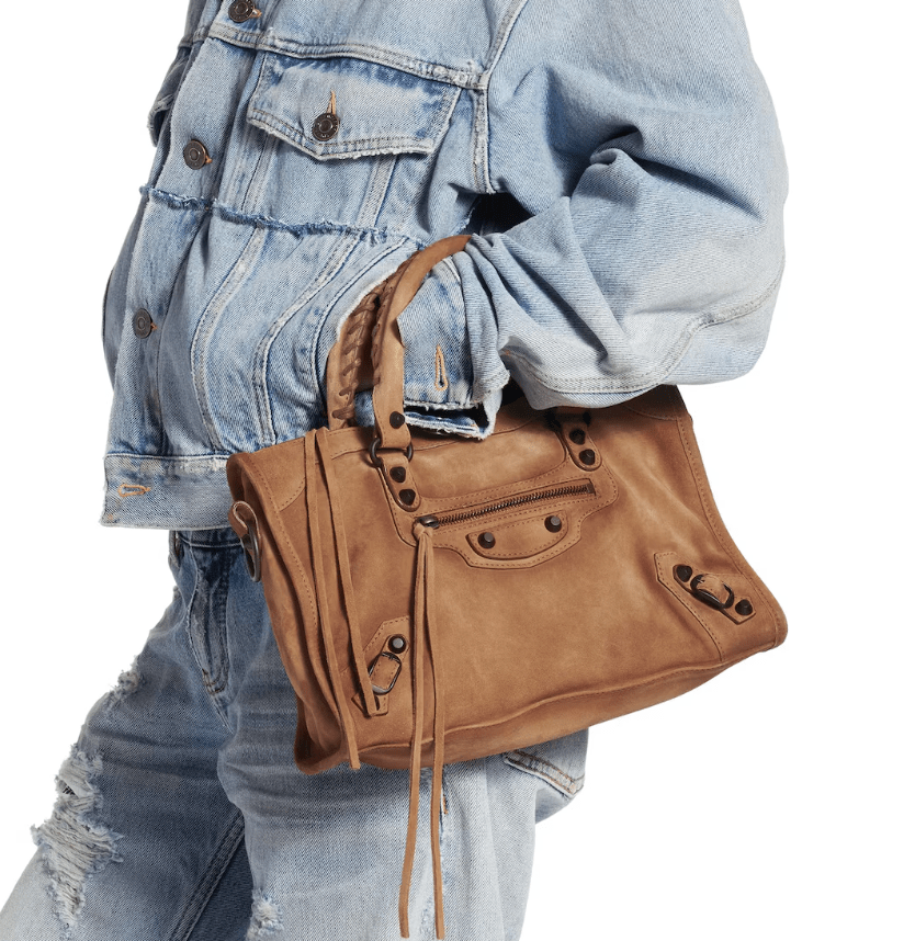 Balenciaga Le City Bag Small Camel Suede