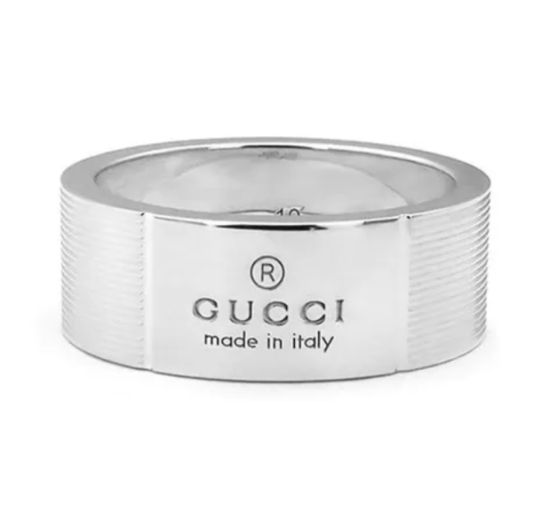 (W) Gucci Trademark Ring 925 Sterling Silver