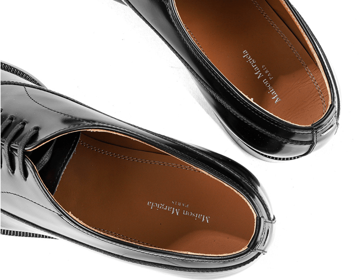 Maison Margiela Waxed Leather Shoes Black