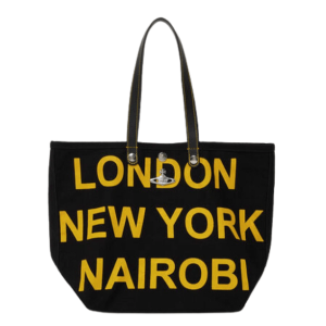 Vivienne Westwood Utility Small Shopper Black Yellow Print