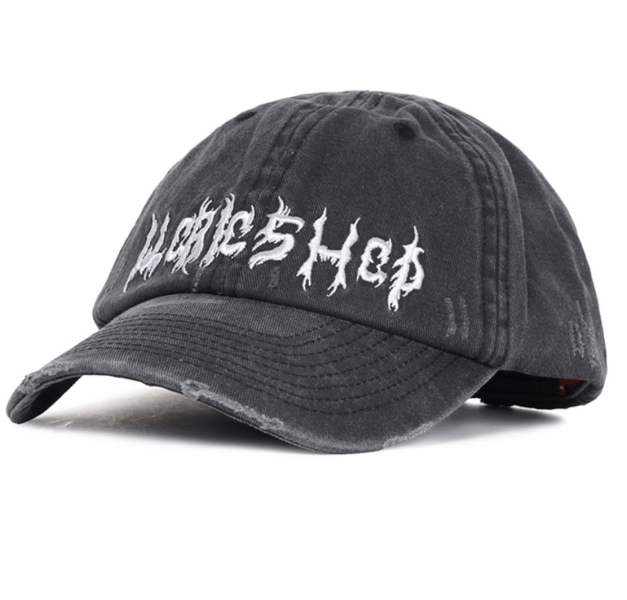 032C 25SS Washed Black Faceless Baseball Cap