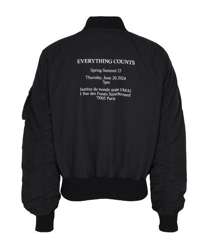 032C 25SS Black Guest List Classic Bomber Jacket