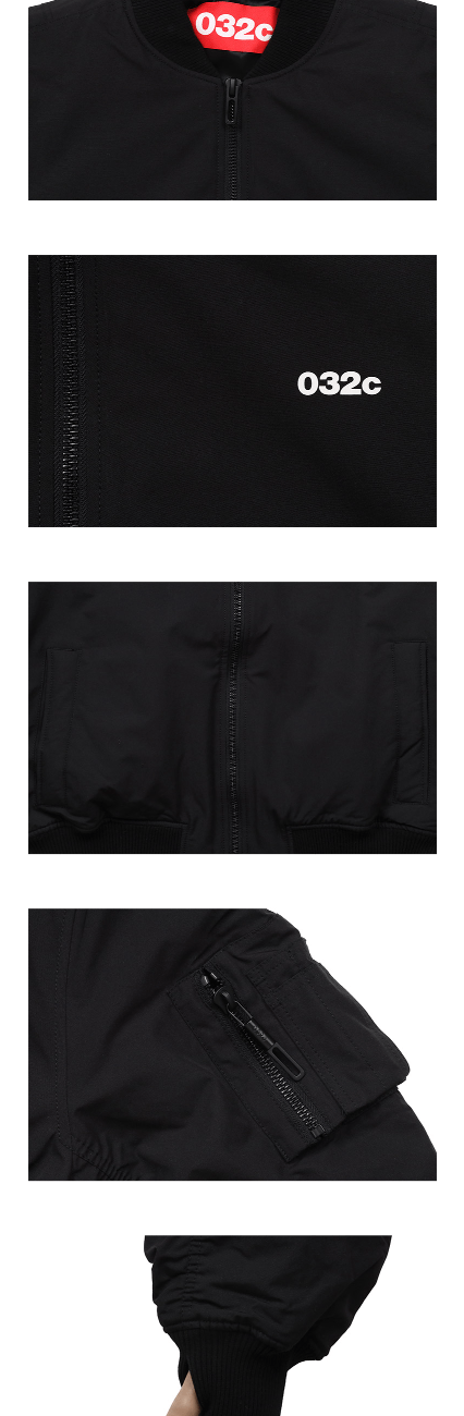 032C 25SS Black Guest List Classic Bomber Jacket