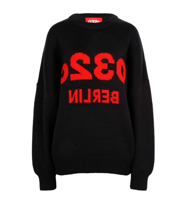 032C 25SS Black Selfie Wool Sweater 