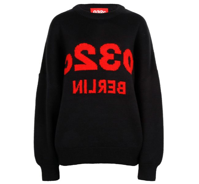 032C 25SS Black Selfie Wool Sweater 